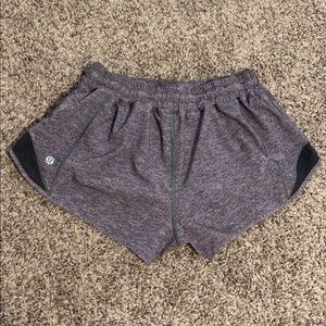 Grey, Lululemon, Hotty Hot High-Rise Lined Shorts 2.5”.